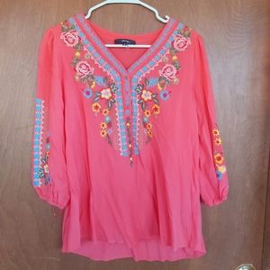 Pink Andre Embroidered Blouse, size small